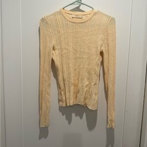 Ulla Johnson Cream Ribbed Knit Sweater